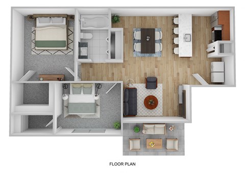 the 1190 floor plan  studio with ensuite baths